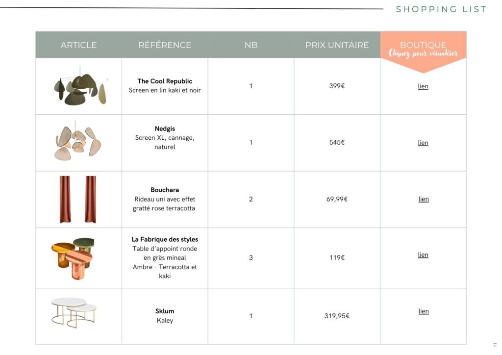 Shopping List Salon